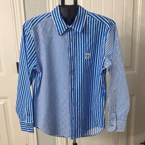 Louis Vuitton Blue and White Striped Casual Shirt